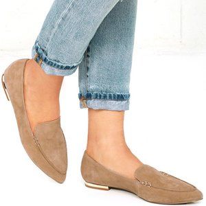 Steve Madden Fausto Camel Suede Leather Loafers